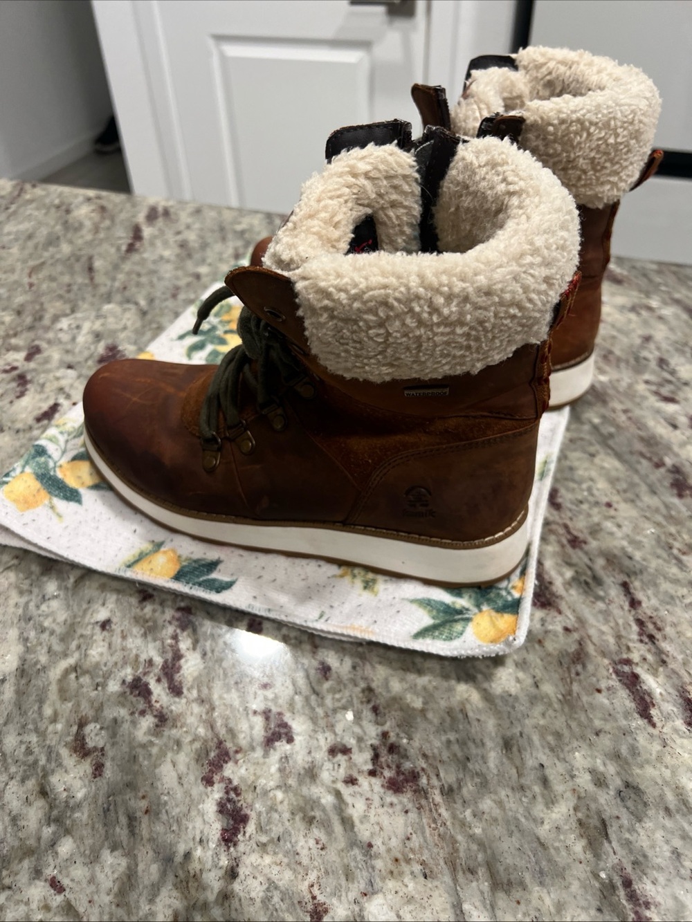 Kamik Women's Ariel F Winter Leather Waterproof Boots Cognac, Size 9